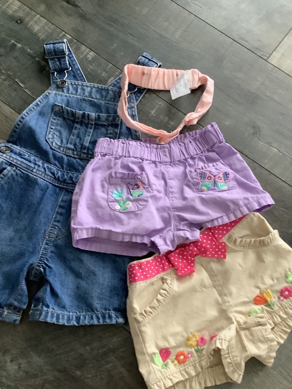 Toddler girl shorts and short overalls size 12-18 months